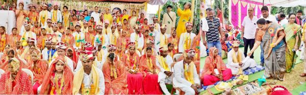 अनिला ने 56 जोड़ों को दिया आशीर्वाद