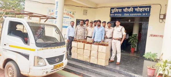 एमपी की शराब जब्त, 1 बंदी, 1 फरार