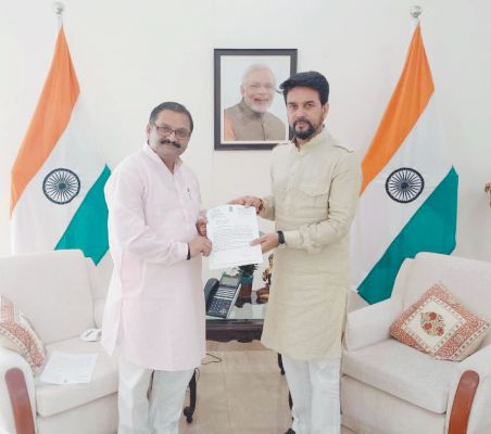 नांदगांव को हॉकी सेंटर चयन के लिए सांसद ने केंद्रीय खेल मंत्री का जताया आभार