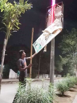 सम्पत्ति विरूपण के तहत एक दिन में 130 बोर्ड हटाए