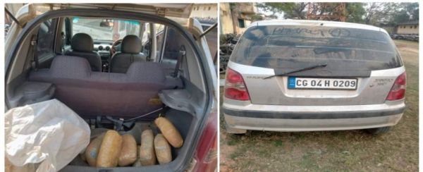 कार छोडक़र भागे तस्कर, गांजा बरामद