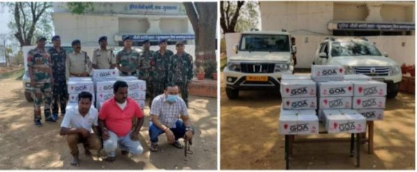 एक लाख से अधिक की अंग्रेजी शराब समेत 3 गिरफ्तार