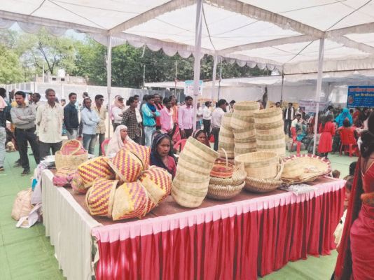   ब्लॉक स्तरीय बिहान का आयोजन महिलाओं ने उत्पादों का किया प्रदर्शन