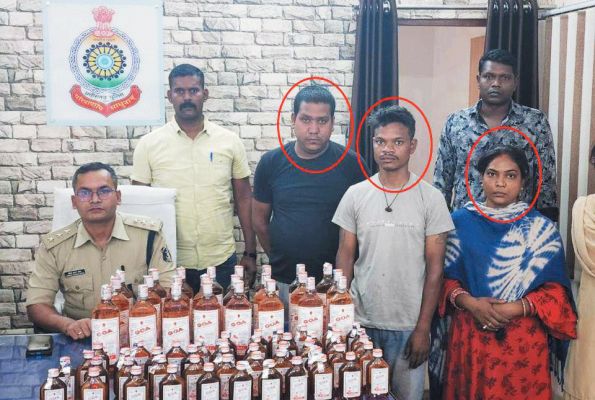 एमपी की शराब खपाने वाली महिला समेत 3 गिरफ्तार