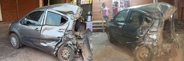 ट्रक ने खड़ी कार को मारी ठोकर, ड्राइवर नशे में था