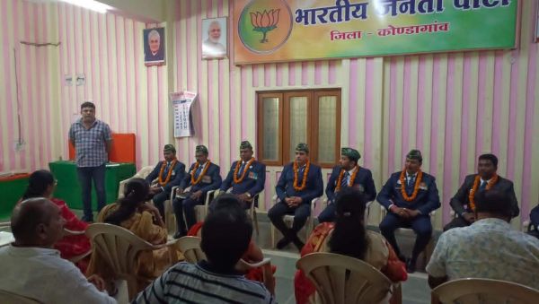 सामाजिक न्याय पखवाड़ा, भाजपा ने किया पूर्व सैनिक सेवा परिषद के सदस्यों का सम्मान