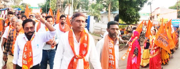 शिवसेना ने निकाली भगवान राम की शोभा यात्रा