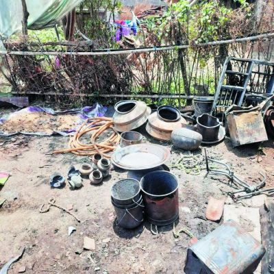 शादी घर में लगी आग, सामान सहित 70 हजार नगद जले, 5 लाख का नुकसान