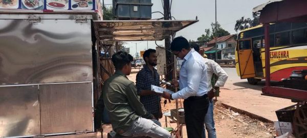 खाद्य सुरक्षा विभाग ने ठेला-टपरी, नाश्ता सेंटरों का किया निरीक्षण