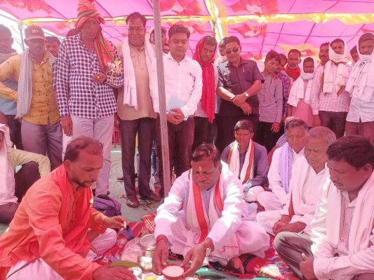 विजयनगर व इंद्रपुर में बनने वाले पुलिया का विधायक ने किया भूमिपूजन