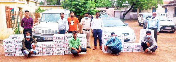 मध्यप्रदेश निर्मित 50 पेटी मदिरा व 2 वाहन जब्त