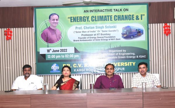 वैश्विक प्रदूषण रोकने के लिए सभी को ऊर्जा साक्षर बनाने की जरूरत- प्रो. चेतन