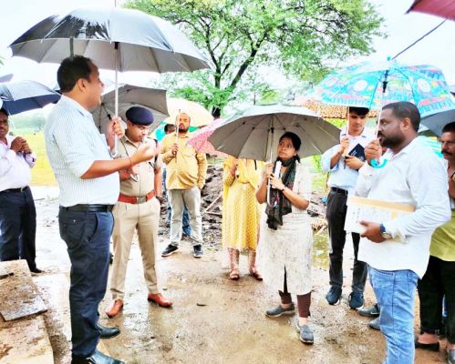 कलेक्टर ने आदर्श गौठान का किया निरीक्षण, साग-सब्जी व फूलों की पैदावार के निर्देश