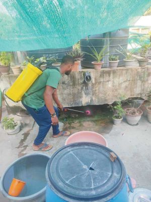 डेंगू रोग नियंत्रण के लिए वार्डों में फ़ॉगिंग मशीन से दवाई का छिडक़ाव