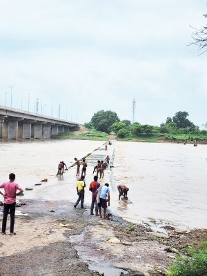 शिवनाथ उफान पर, खूबसूरत नजारा