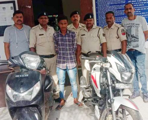 दुपहिया चोरी का आरोपी गिरफ्तार, 2 वाहन बरामद