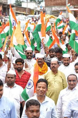 हमर तिरंगा पदयात्रा में खाद्य मंत्री हुए शामिल