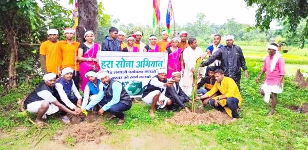 विश्व आदिवासी दिवस पर बोरगांव के युवाओं ने हरा सोना अभियान का शुभारंभ किया