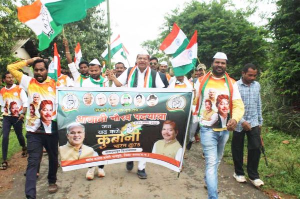 नारायणपुर विधानसभा के पखना कोंगेरा से आजादी के गौरव यात्रा का आगाज