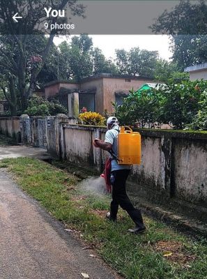 बीमारियों की रोकथाम के लिए कीटनाशक का छिडक़ाव शुरू