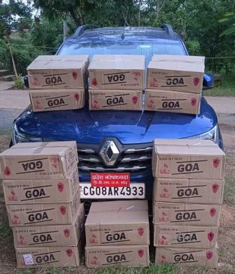 शराब तस्करी : कार से 18 पेटी एमपी की शराब जब्त