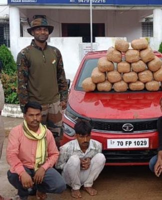 40 किलो गांजा के साथ नाबालिग सहित 3 गिरफ्तार, 13.06 लाख का सामान जब्त