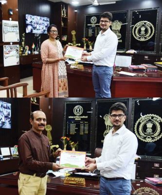 मधु व राजेश को राज्य शिक्षक पुरस्कार, कलेक्टर ने दी बधाई