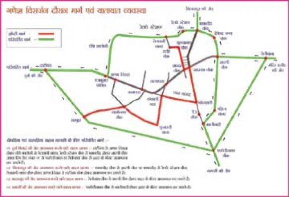 कल रात से शहर का ट्रैफिक रूट बदला, रात 9 बजे से झांकियां