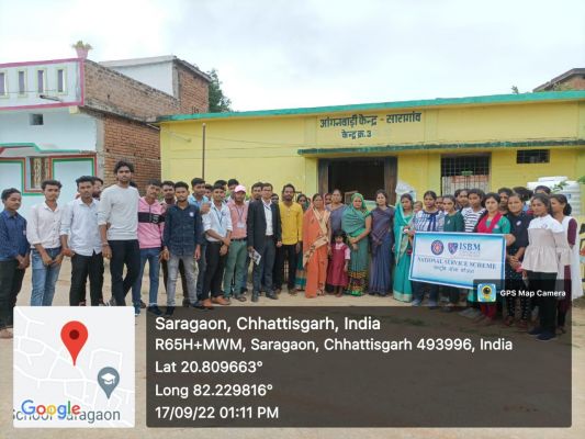 आईएसबीएम विवि के एनएसएस द्वारा पोषण आहार कार्यक्रम