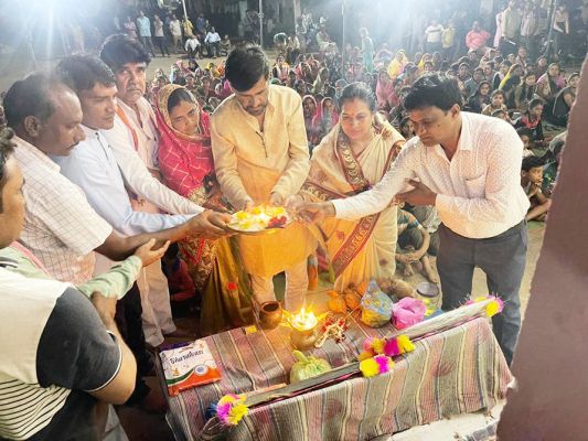 भगवान राम की लीलाओं को झांकी के रूप में प्रदर्शन