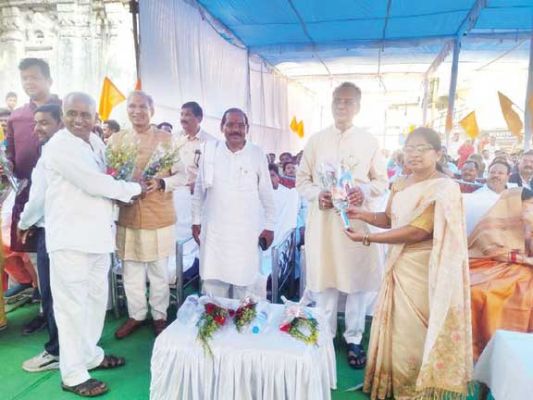 राजिम माता मंदिर प्रांगण से प्रदेश स्तरीय सद्भावना यात्रा शुरू