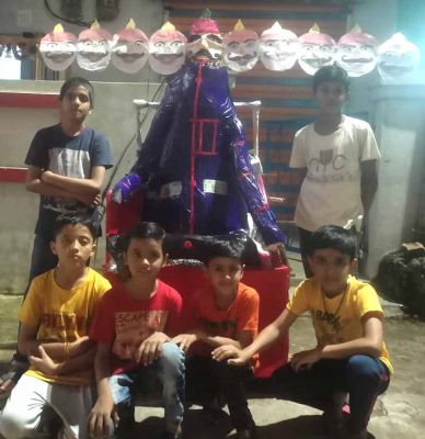 नौनिहालों ने रावण का दहन कर मनाया दशहरा