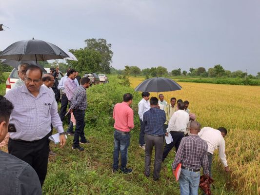 केन्द्रीय दल ने किया खैरागढ़ के गांवों का भ्रमण