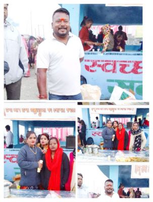 छठ पूजा पर हिंदू सेना ने किया  चाय-बिस्किट का वितरण