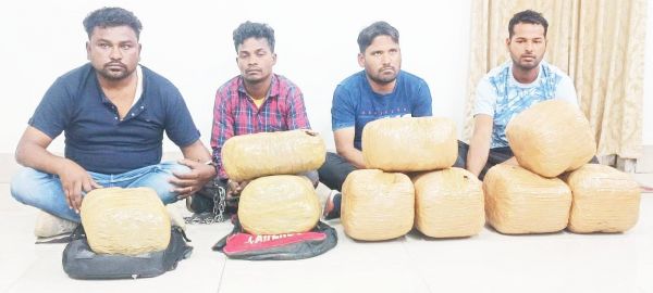 50 किलो गांजा के साथ 4 तस्कर पकड़ाए