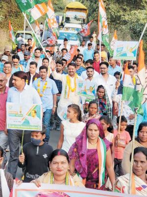  भारत जोड़ो यात्रा में 5 किमी पैदल चले विधायक