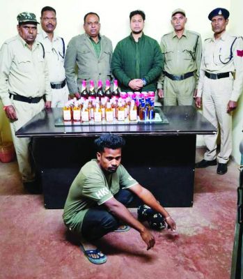 18 लीटर अवैध शराब जब्त, एक बंदी