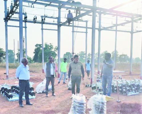 बम्हनी चारभाठा में नए केव्ही उपकेंद्र का निरीक्षण