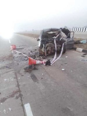 छुट्टी से लौट रहे सिपाही और  पत्नी की दुर्घटना में मौत