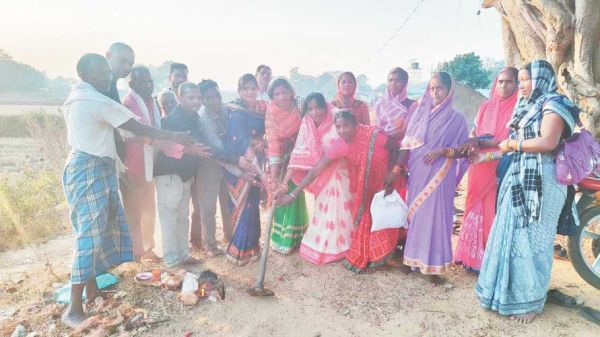 आहता निर्माण के लिए भूमिपूजन