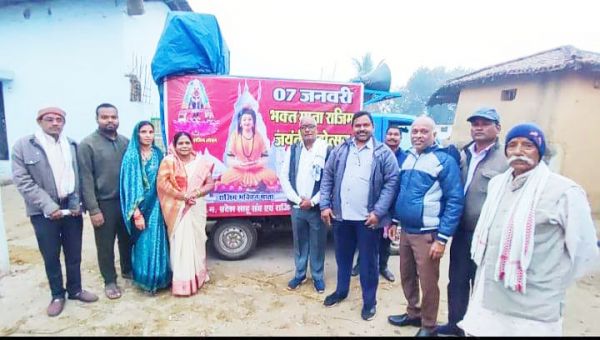 भक्तिन माता प्रचार रथ का धमतरी में भव्य स्वागत