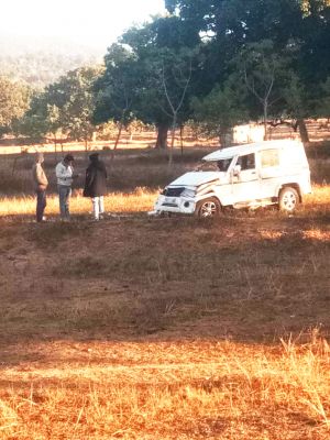 ड्राइवर को आई झपकी, घाट में पल्टी बोलेरो, बाल बाल बचे