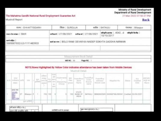 सरगुजा के बतौली में मृतक भी जा रहे मनरेगा में काम करने, खाते में राशि भी आ रही है