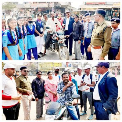 सडक़ सुरक्षा सप्ताह: यातायात नियमों की दी जानकारी