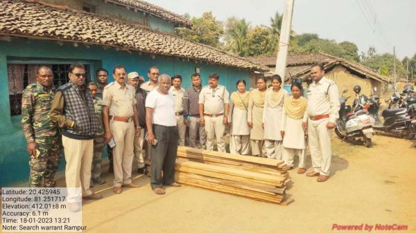 ग्रामीण के घर से सागौन चिरान जब्त 