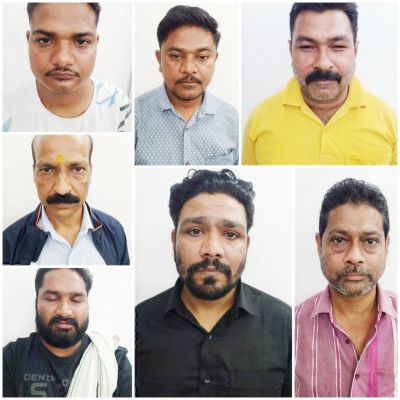 सात जुआरी पकड़ाए