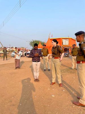 नर्मदा महोत्सव : एसपी ने किया निरीक्षण
