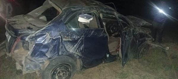 जजगा मंदिर के समीप कार अनियंत्रित होकर पलटी  5 घायल, 4 जिला अस्पताल रेफर