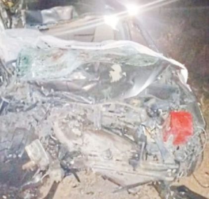 भारी वाहन ने कार को मारी ठोकर, 7 गंभीर