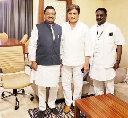 अजय बंसल ने रायपुर में राज बब्बर से की मुलाकात